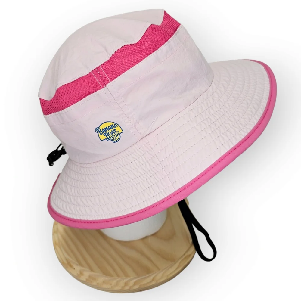 Banana Boat Girls Pink Bucket Sun Hat Size 4 to 6X